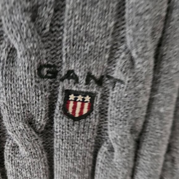 Gant Cable Knit Cotton Sweater Large - Picture 3 of 4